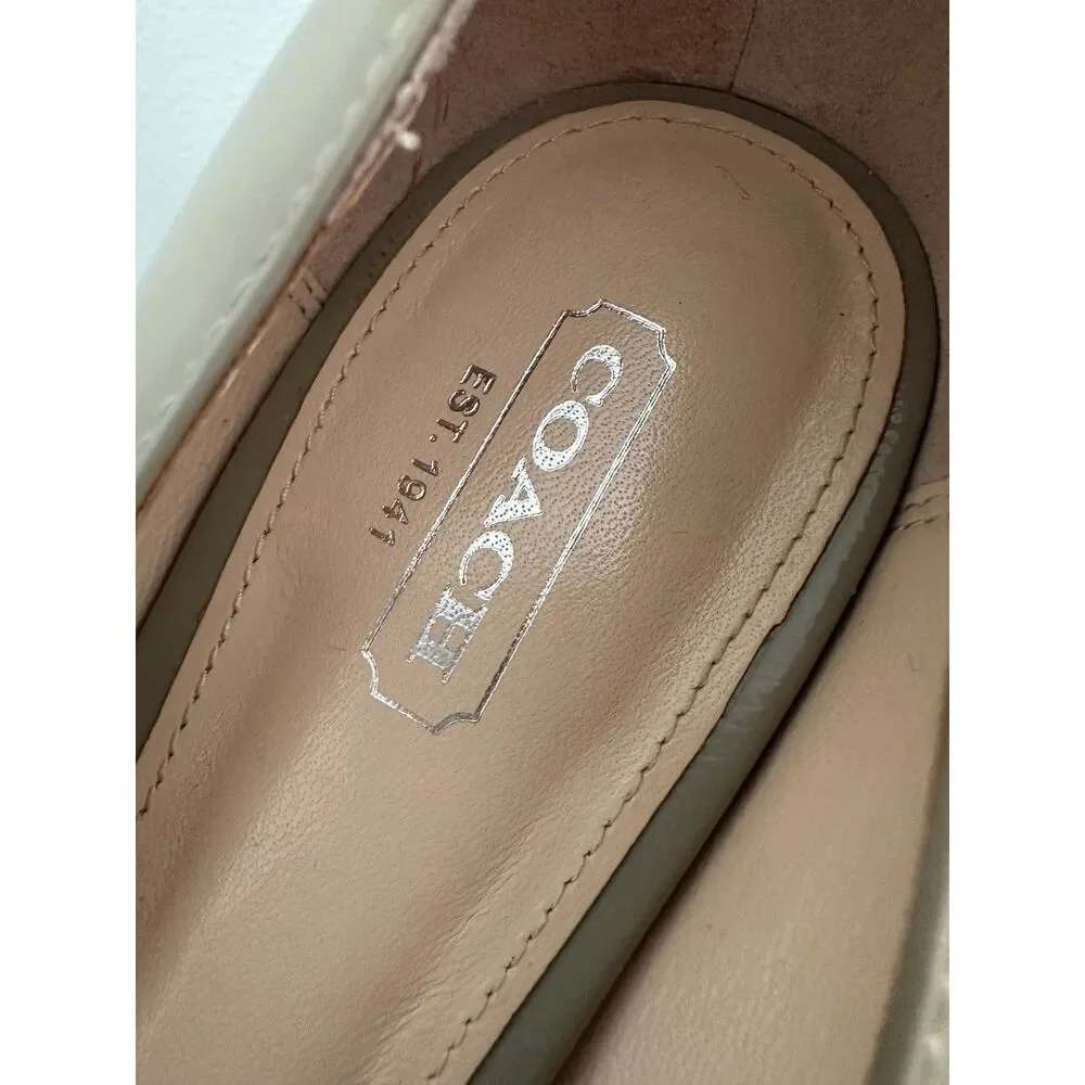 COACH Helaine Peep-toe Pumps Patent Leather Classic Buckle Accent Shoes size 8.5